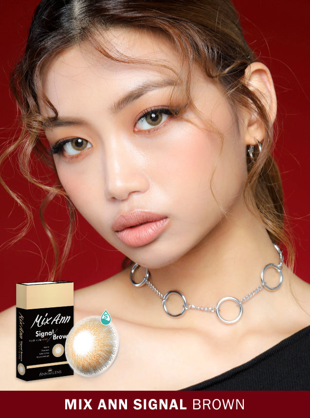 ANN Mix Ann Signal Brown (2pcs) (Silicone Hydrogel) ( Buy 1 Get 1 Free ) 1Monthly G.DIA 12.7mm $15 JUICYLENS