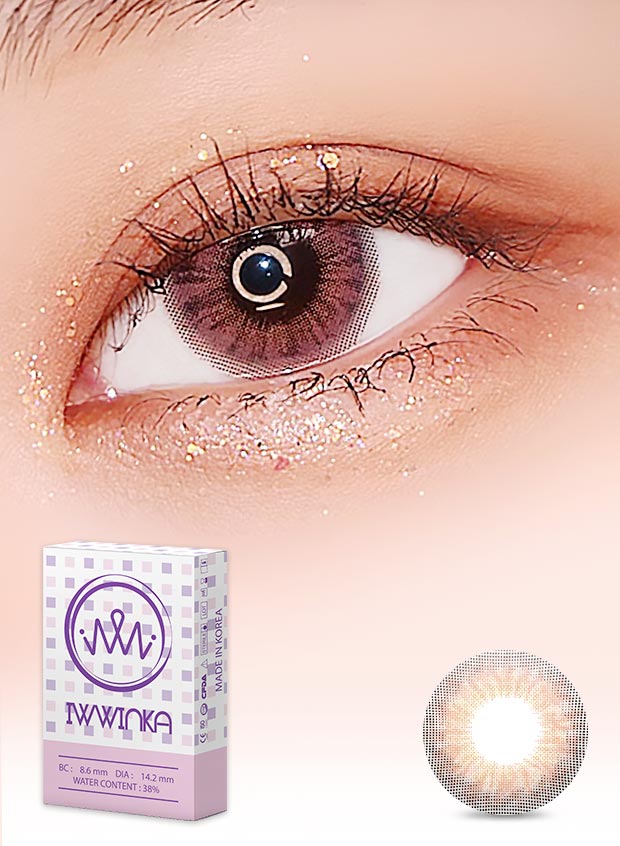 Iwwinka Pink Brown (2pcs) Monthly ( Buy 1 Get 1 Free ) Colored Contacts